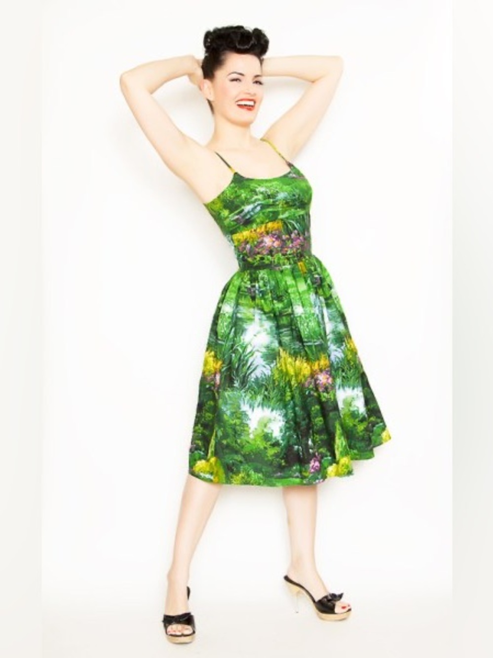 Bernie Dexter Chelsea Dress Fairview Landscape Print Size S - Picture 4 of 15
